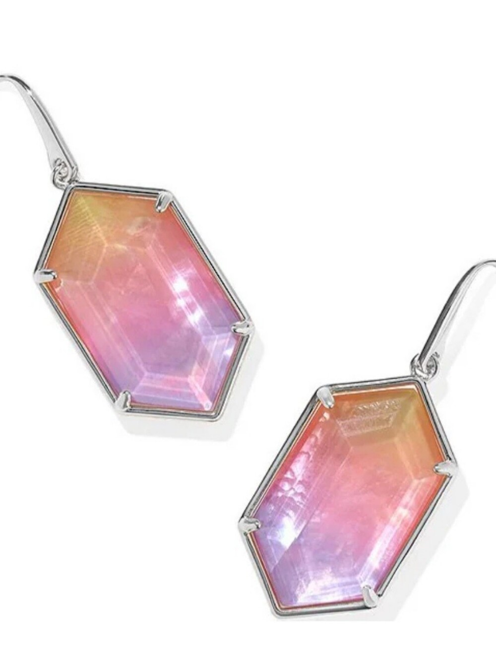 Kendra Scott Hallie Silver Drop Earrings in Sunrise Illusion